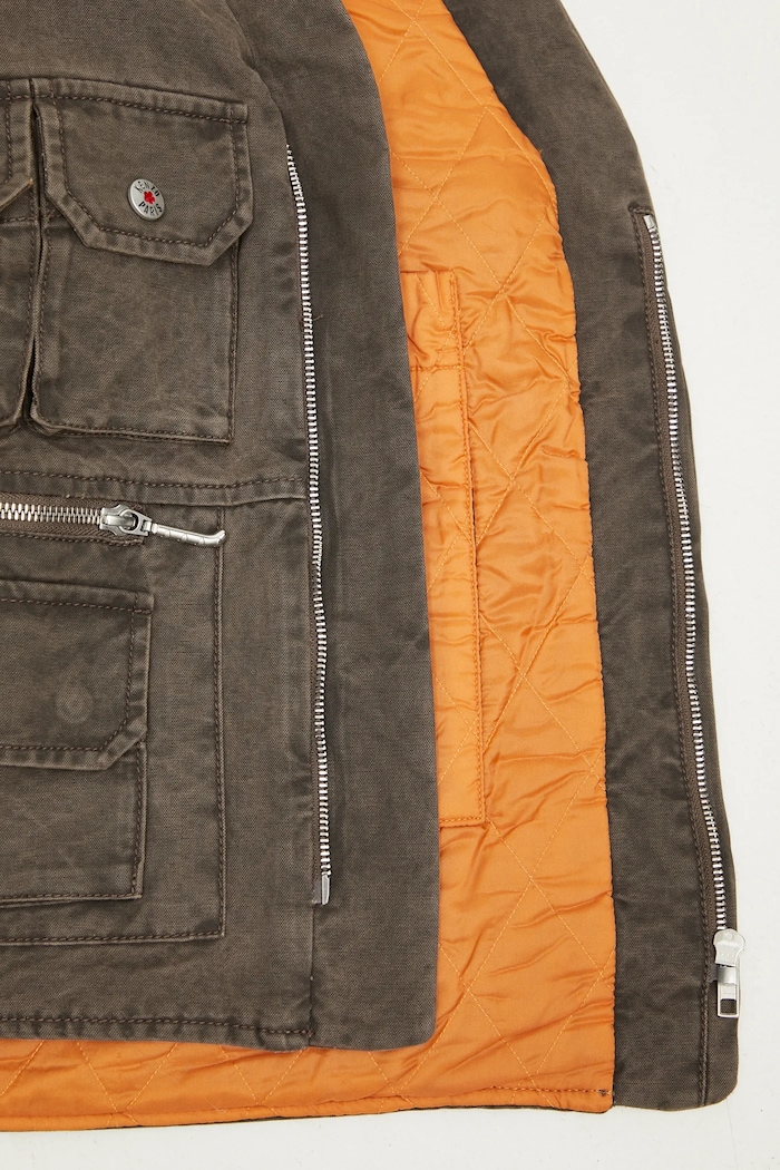Kenzo vestă din bumbac Multipocket Gilet FE65VE0089GK.92 maro