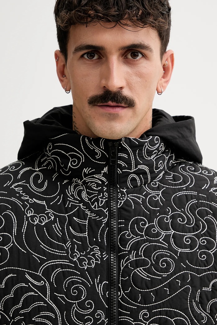 Bunda Kenzo Star Tiger Down Jacket čierna FE65OU1439NN.99