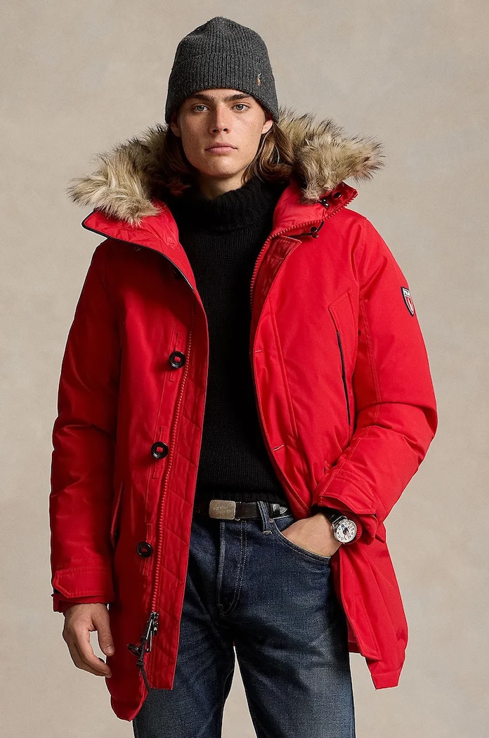Páperová bunda Polo Ralph Lauren zateplené červená 710940235