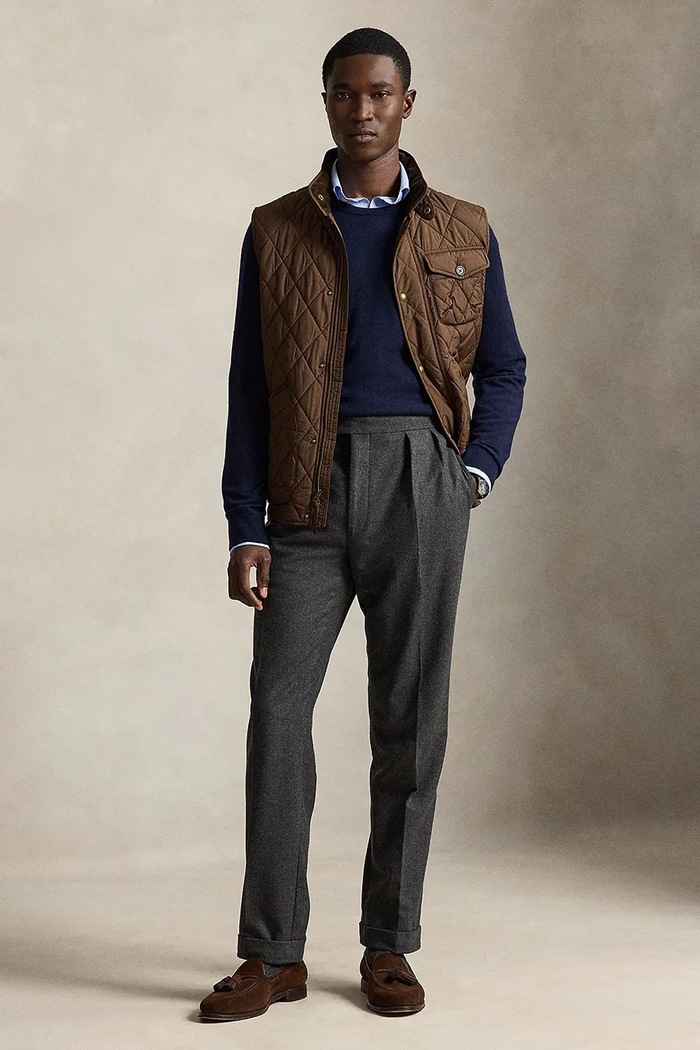 Odzież Polo Ralph Lauren Bezrękawnik męski 710940375 brązowy