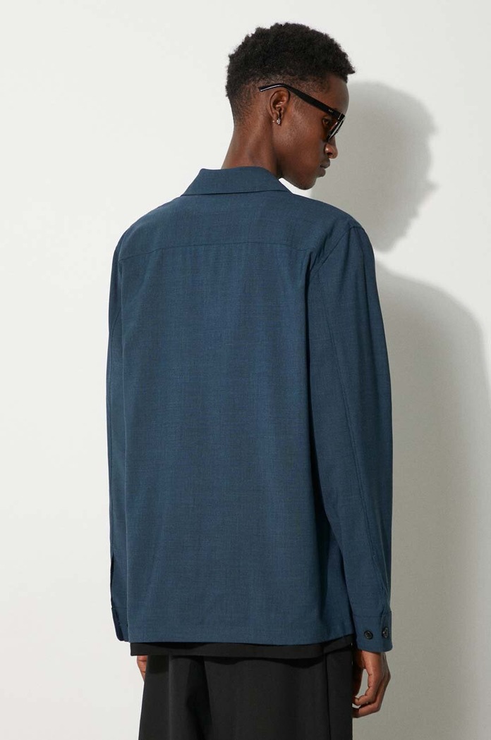 Paul Smith kurtka koszulowa wełniana M1R.703Y.M02212 turkusowy AW24