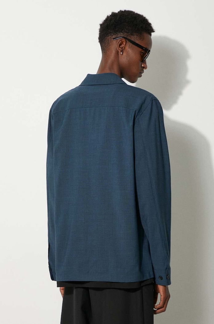 Paul Smith kurtka koszulowa wełniana M1R.703Y.M02212 turkusowy AW24