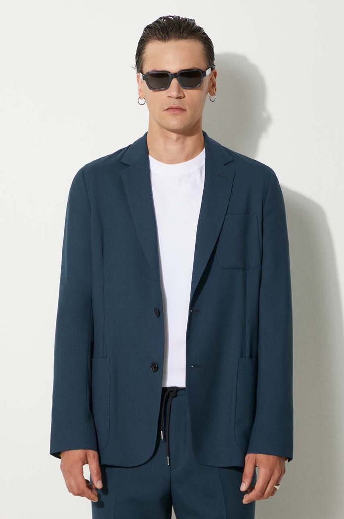 Vlněné sako Paul Smith hladký námořnická modř M1R.2321.N00001