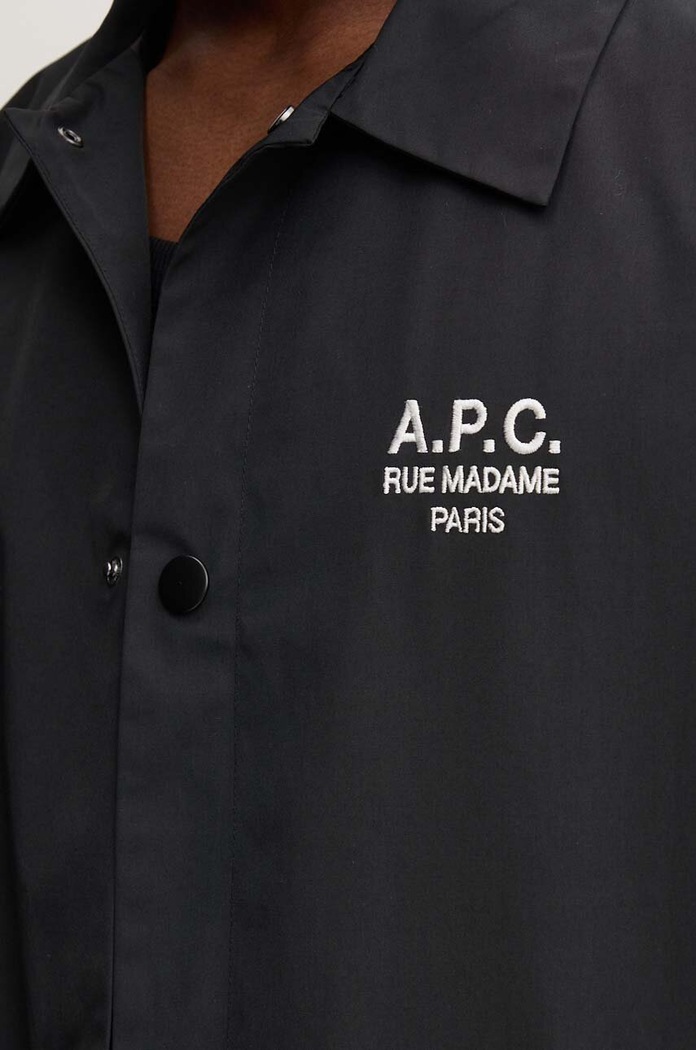 A.P.C. geacă cu aspect de cămașă blouson regis negru PSAJB.H02960