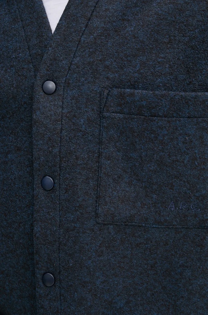 Bunda s příměsí vlny A.P.C. veste aurelien PSAFU.H22200 námořnická modř