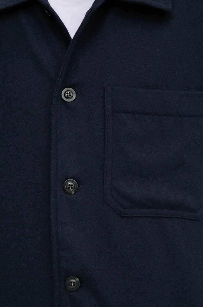 Vunena jakna A.P.C. veste jamie WOAPN.H02962 mornarsko plava