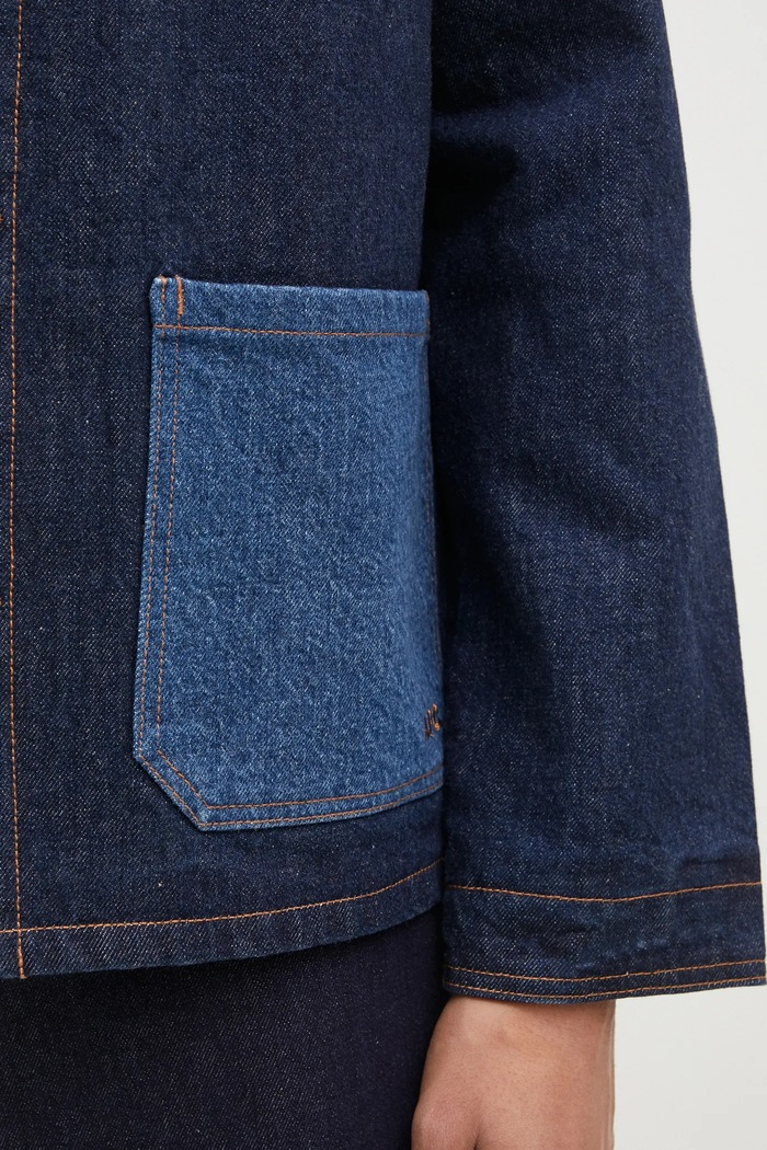 A.P.C. kurtka jeansowa Veste Anthonin granatowy COHDM.M02967.IAL