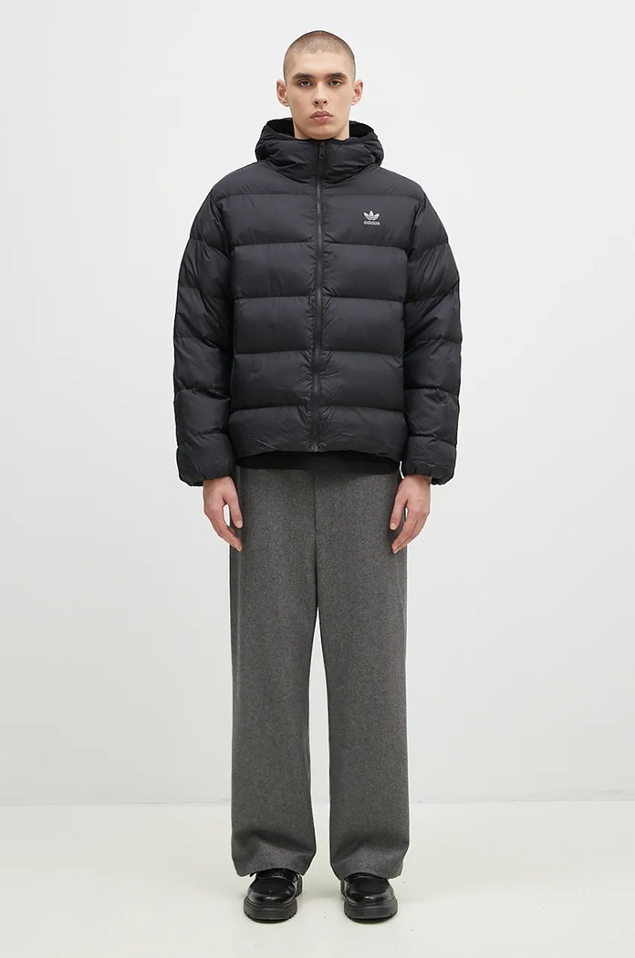 adidas Tonal Hooded Puffer Jacket Black IY3396