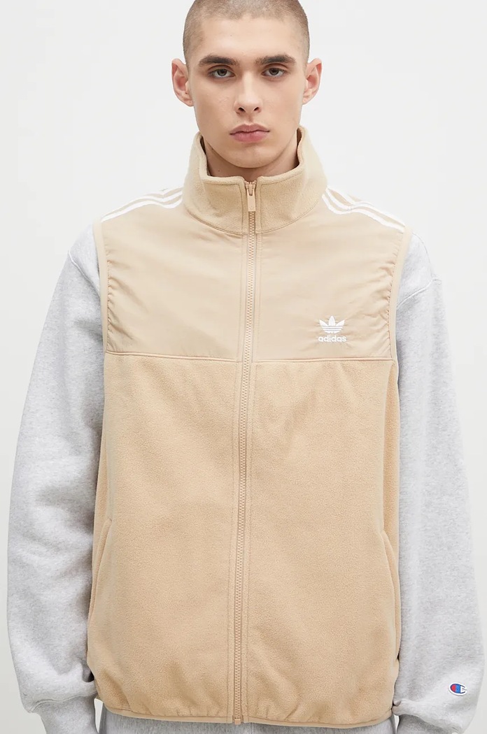 Αμάνικο μπουφάν adidas Originals Fleece Vest μπεζ IZ2483
