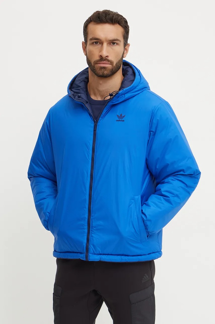 adidas Originals geaca cu doua fete Adicolor Reversible Jacket JD9073 bleumarin AW24