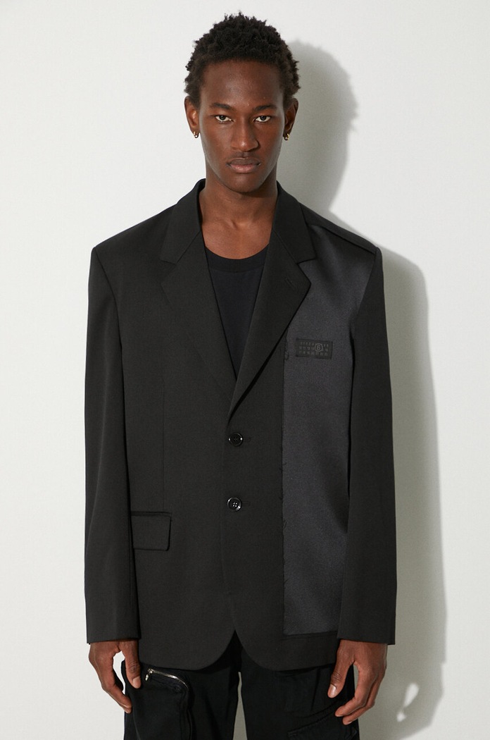 MM6 Maison Margiela wool blend blazer fabric black SH0BN0009.S47848