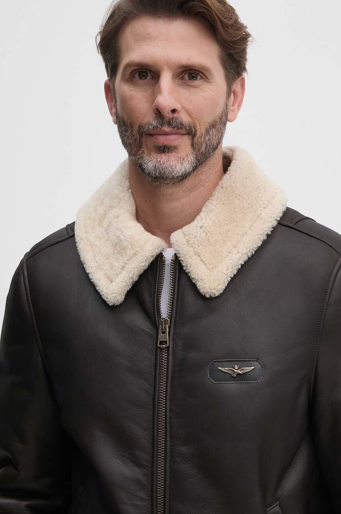 Aeronautica Militare geaca de piele maro PN1611763