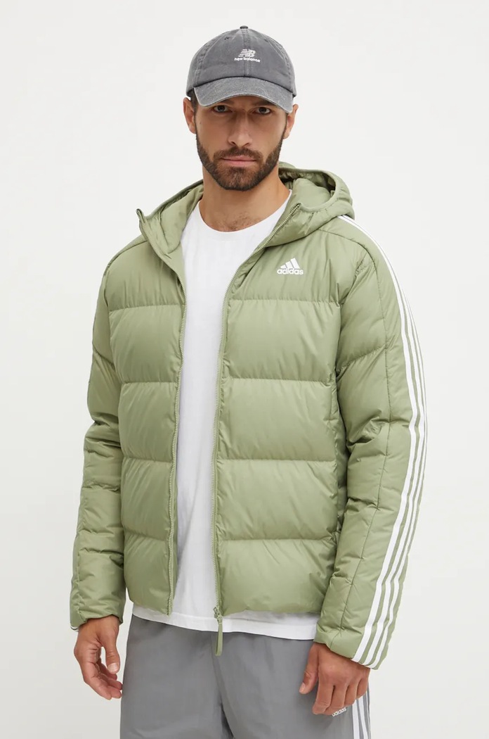 Péřová bunda adidas Essentials zelená IX8905