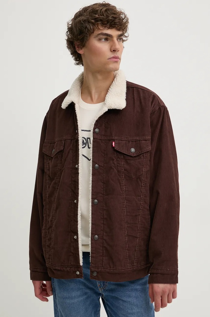 Levi's geaca din velur cu captuseala maro A5784