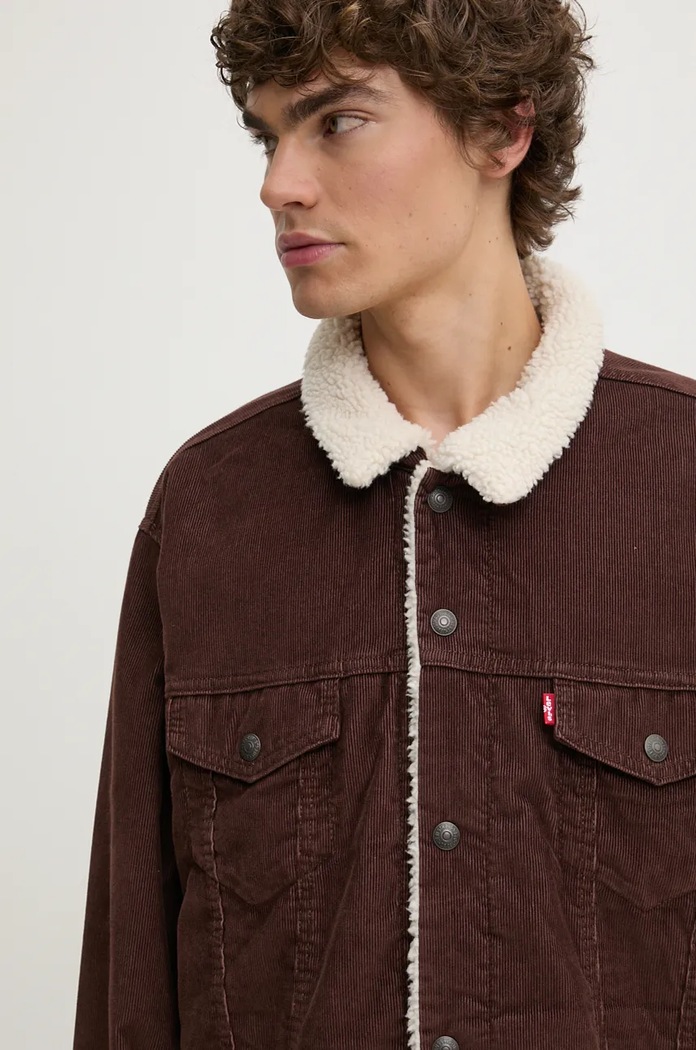 Levi's geaca din velur maro A5784