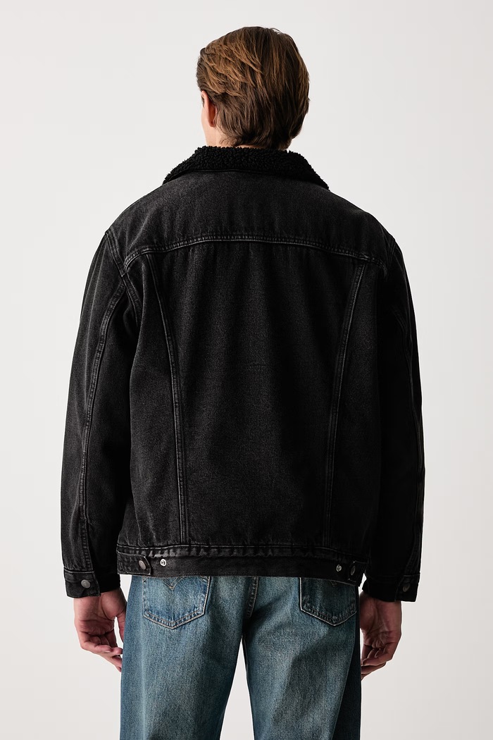 Oblečenie Levi's Džínsová bunda pánska rifľová RELAXED FIT SHERPA A5784 čierna