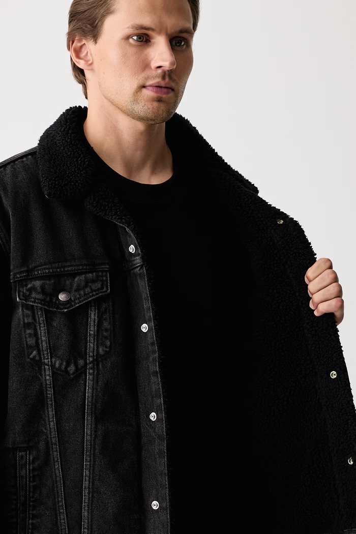 Levi's Džínsová bunda pánska rifľová RELAXED FIT SHERPA A5784