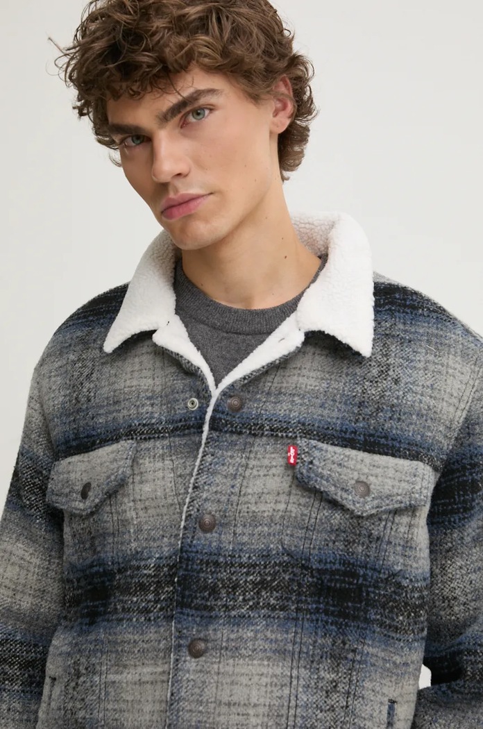 Levi's geaca din amestec de lana gri A6027