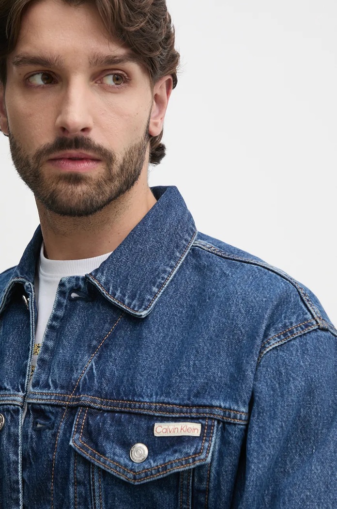 Džínová bunda Calvin Klein Jeans modrá 00040EM719