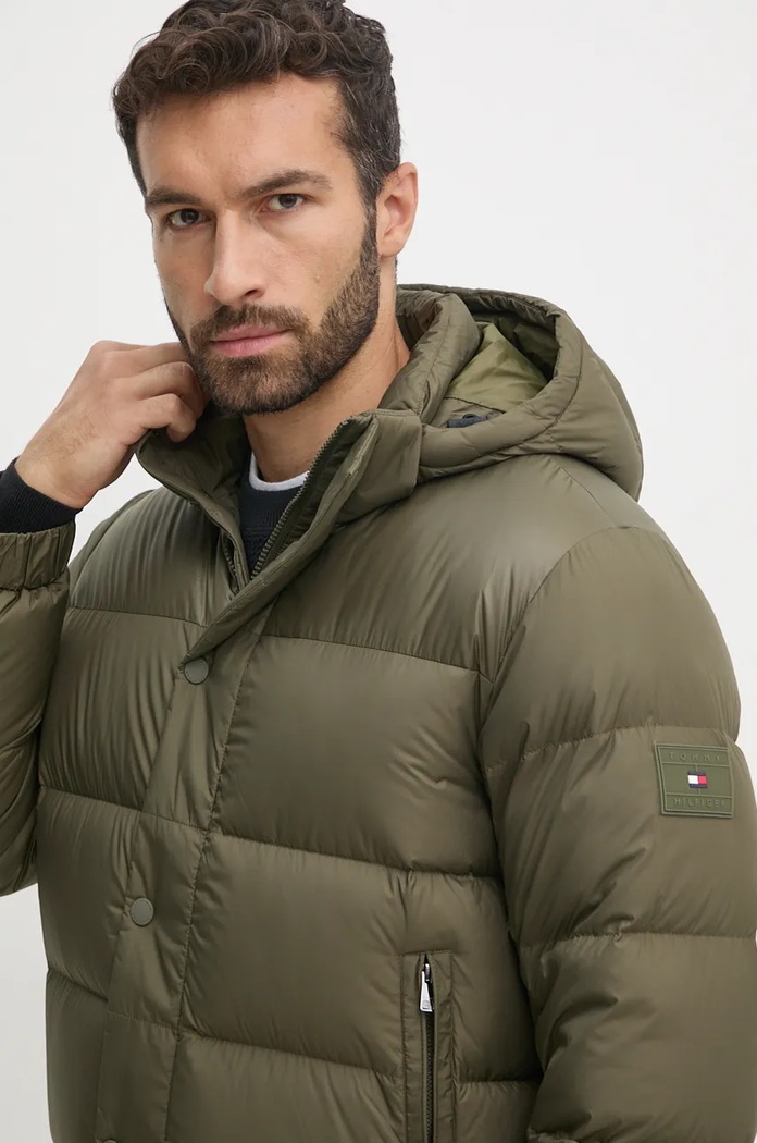 Páperová bunda Tommy Hilfiger zelená MW0MW36569