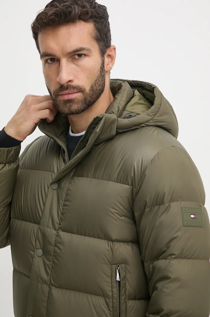 Páperová bunda Tommy Hilfiger zelená MW0MW36569