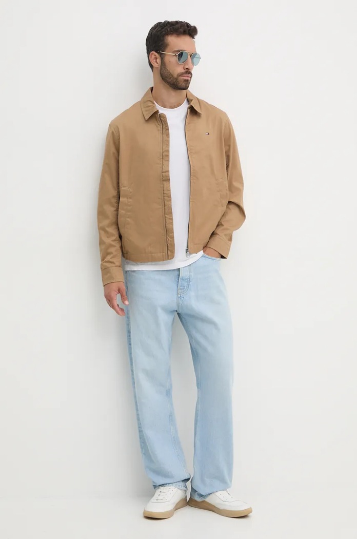Bavlněná bunda Tommy Hilfiger MW0MW36603 béžová AW24