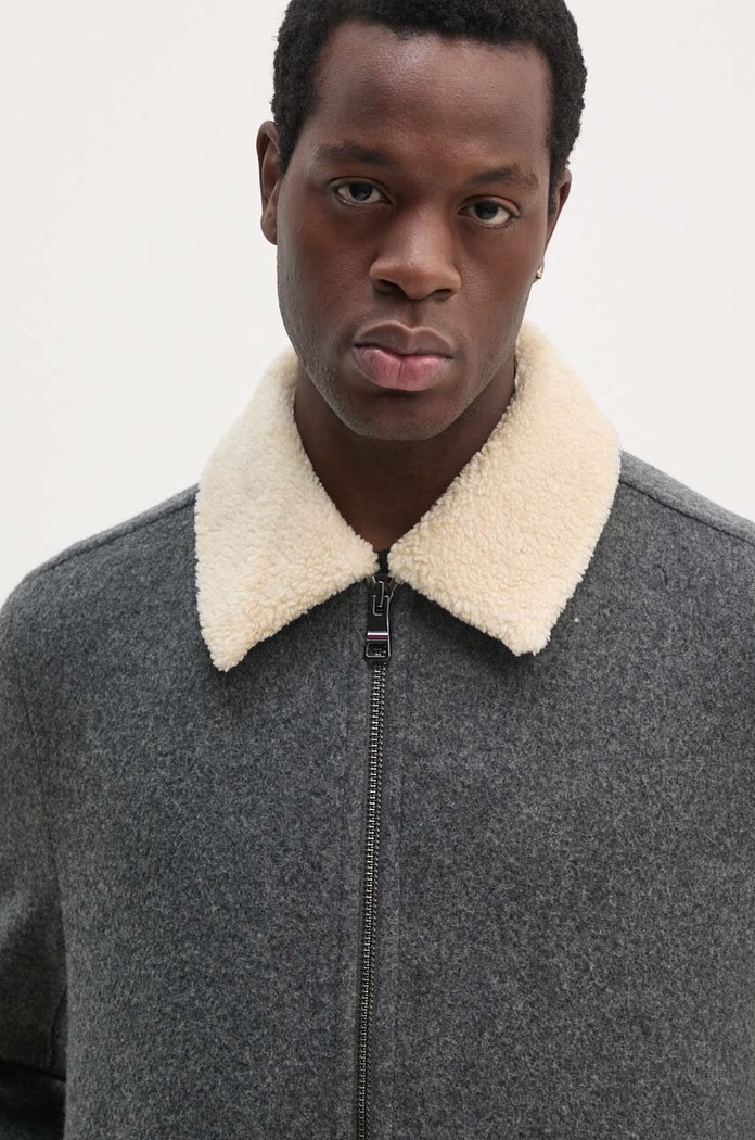 Tommy Hilfiger geaca de lana MW0MW36610 gri