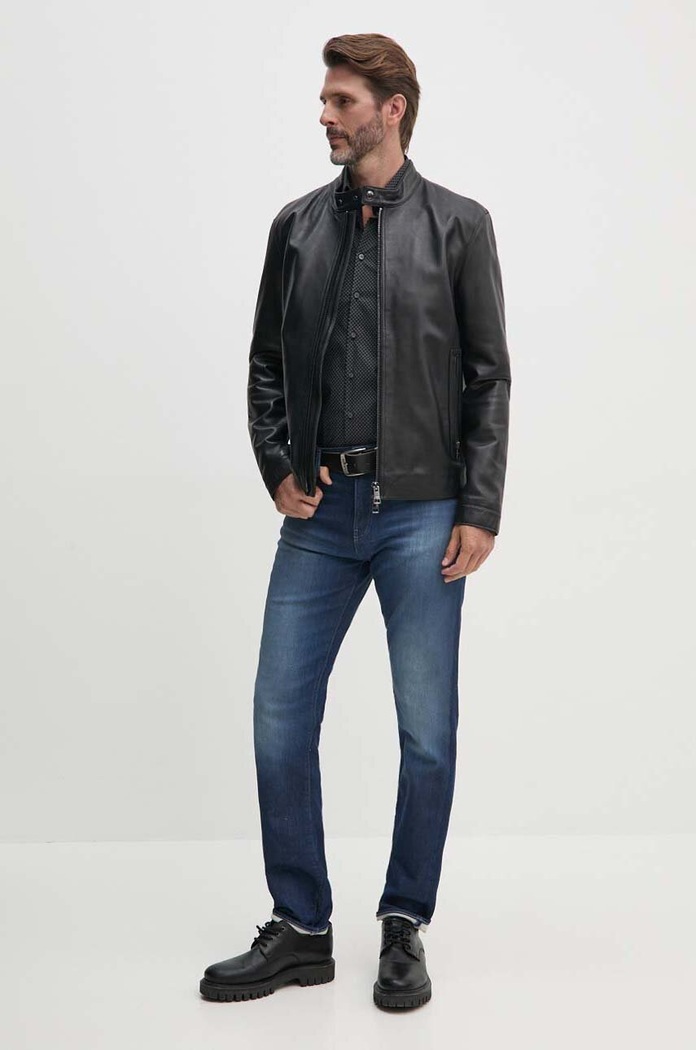 Tommy Hilfiger kurtka skórzana MW0MW36635 czarny AW24