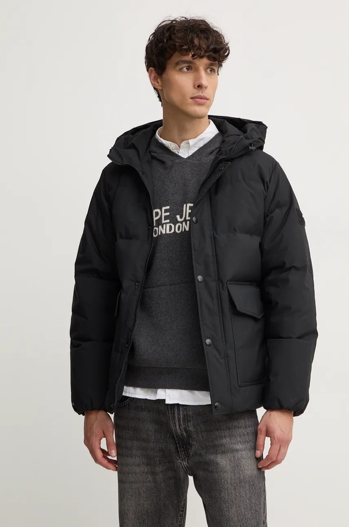 Péřová bunda Tommy Hilfiger černá MW0MW37484