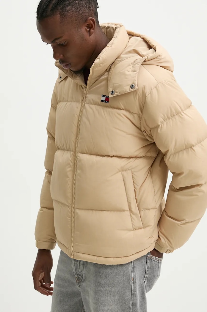 Пухено яке Tommy Jeans бежов DM0DM19537