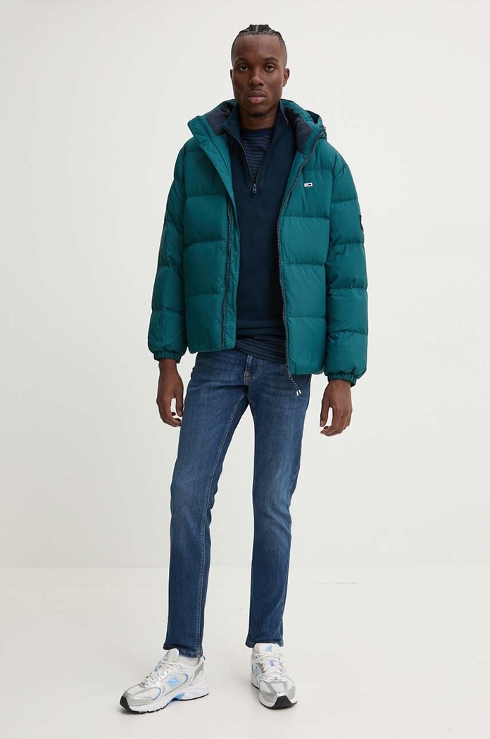 Tommy Jeans kurtka puchowa DM0DM19786 turkusowy AW25