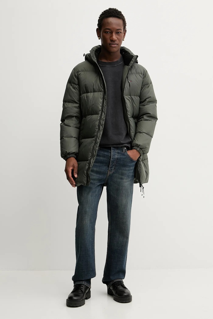 Μπουφάν με επένδυση από πούπουλα Tommy Jeans DM0DM20466 πράσινο AW25