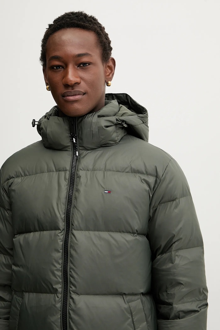 Μπουφάν με επένδυση από πούπουλα Tommy Jeans πράσινο DM0DM20466