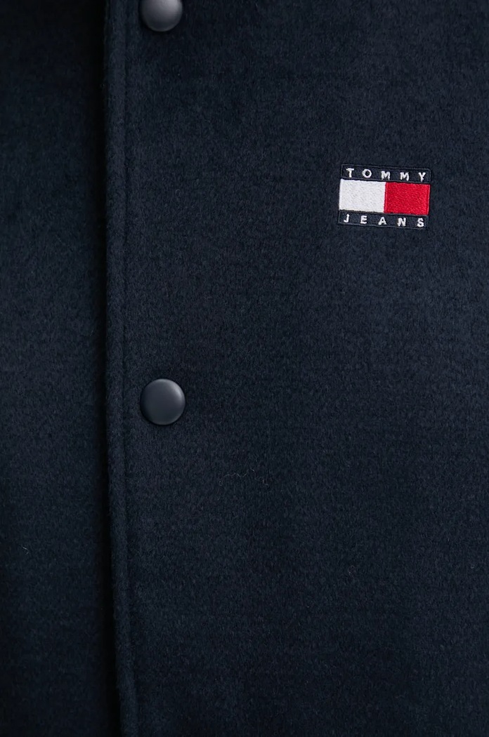 Tommy Jeans kurtka bomber z domieszką wełny DM0DM20685 granatowy