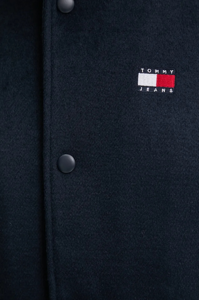 Tommy Jeans kurtka bomber z domieszką wełny DM0DM20685 granatowy