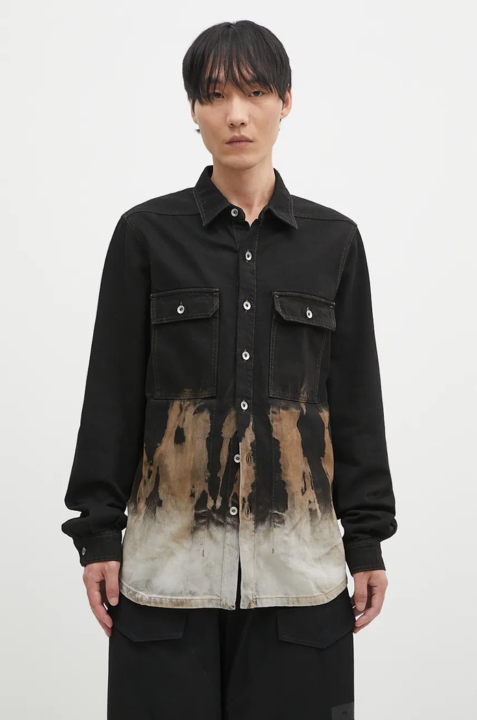 Rick Owens giacca di jeans Outershirt non isolato nero DU02D2755.BSUN