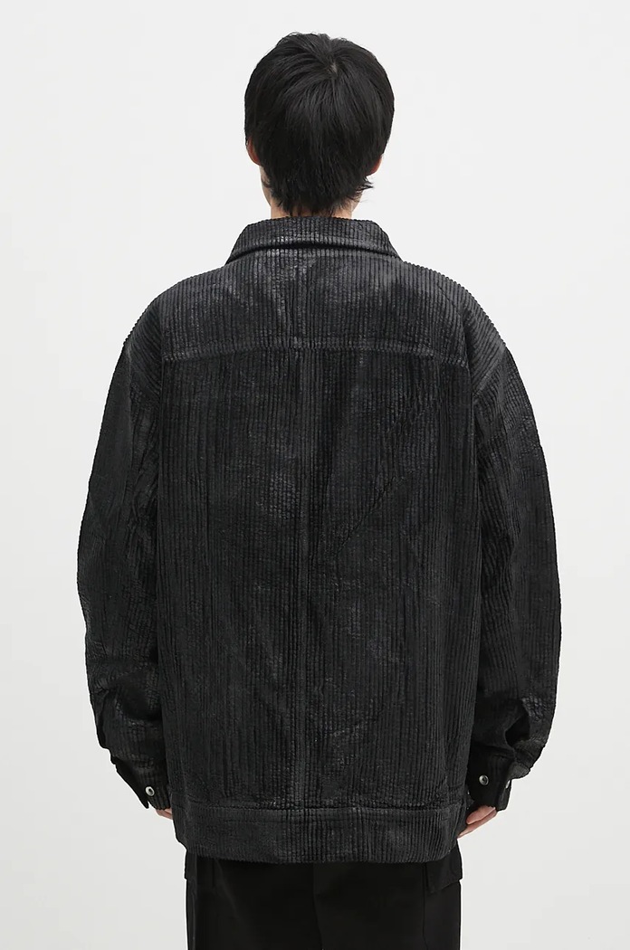 Odzież Rick Owens kurtka sztruksowa Jumbo Worker DU02D2761.HCF czarny