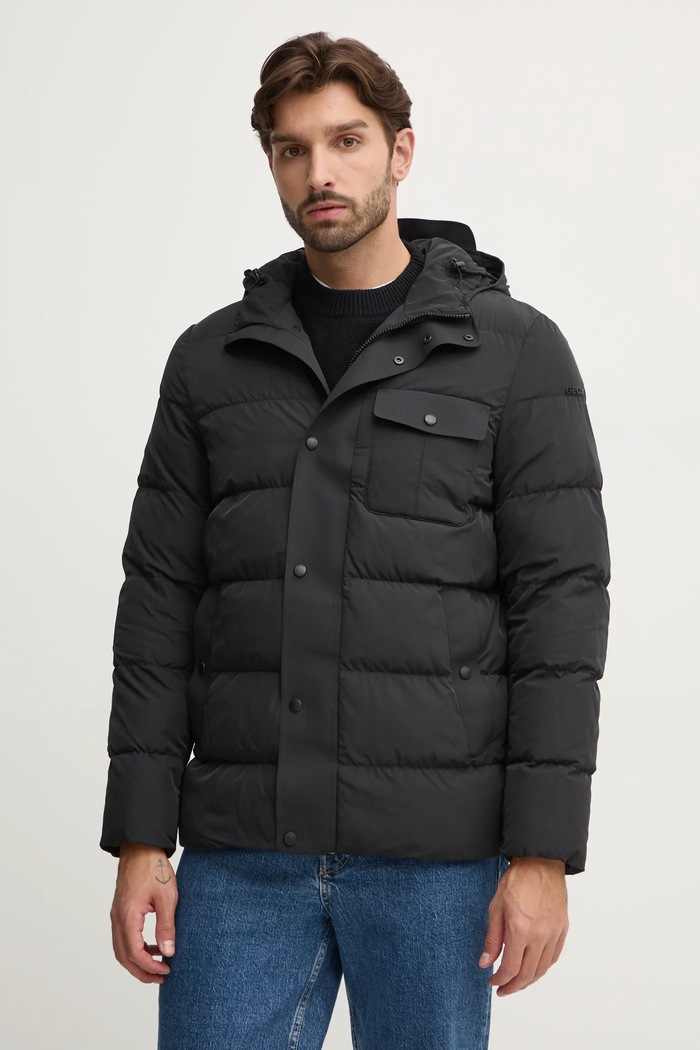 Bunda Geox zateplené čierna M4628M.T3129.F9000