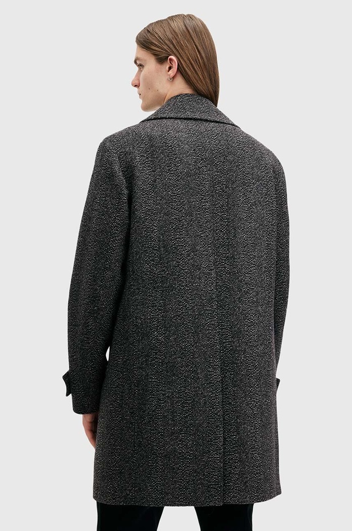 Vlněný kabát AllSaints FINCHER šedá M016OB