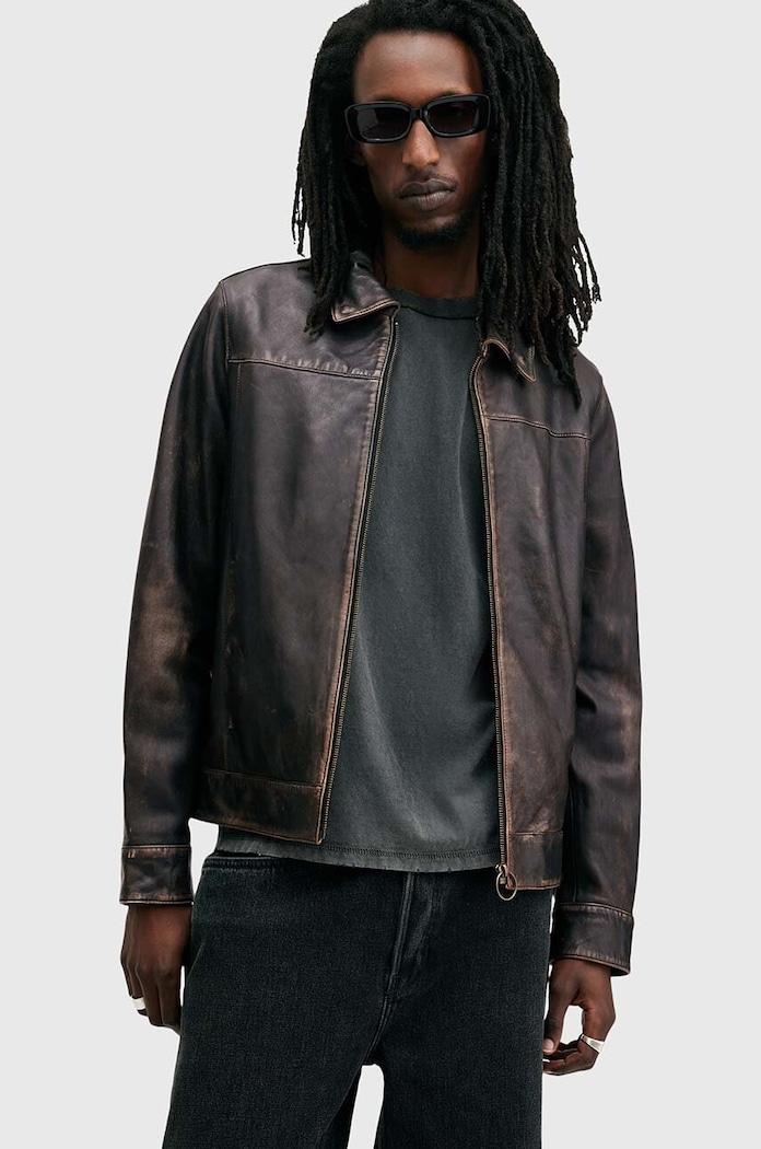 Kurtka skórzana ALKAN AllSaints M018LB czarny
