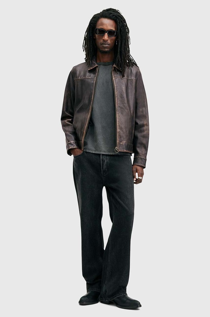 Kurtka skórzana ALKAN AllSaints czarny M018LB