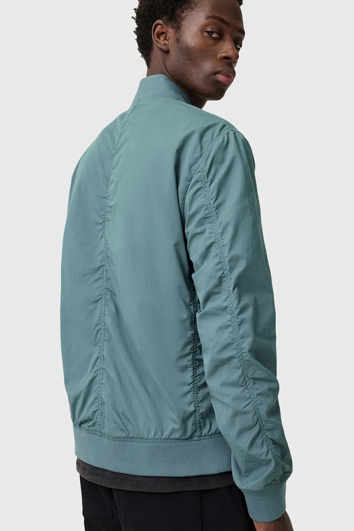 Bomber jakna AllSaints BASSETT tirkizna M077OB