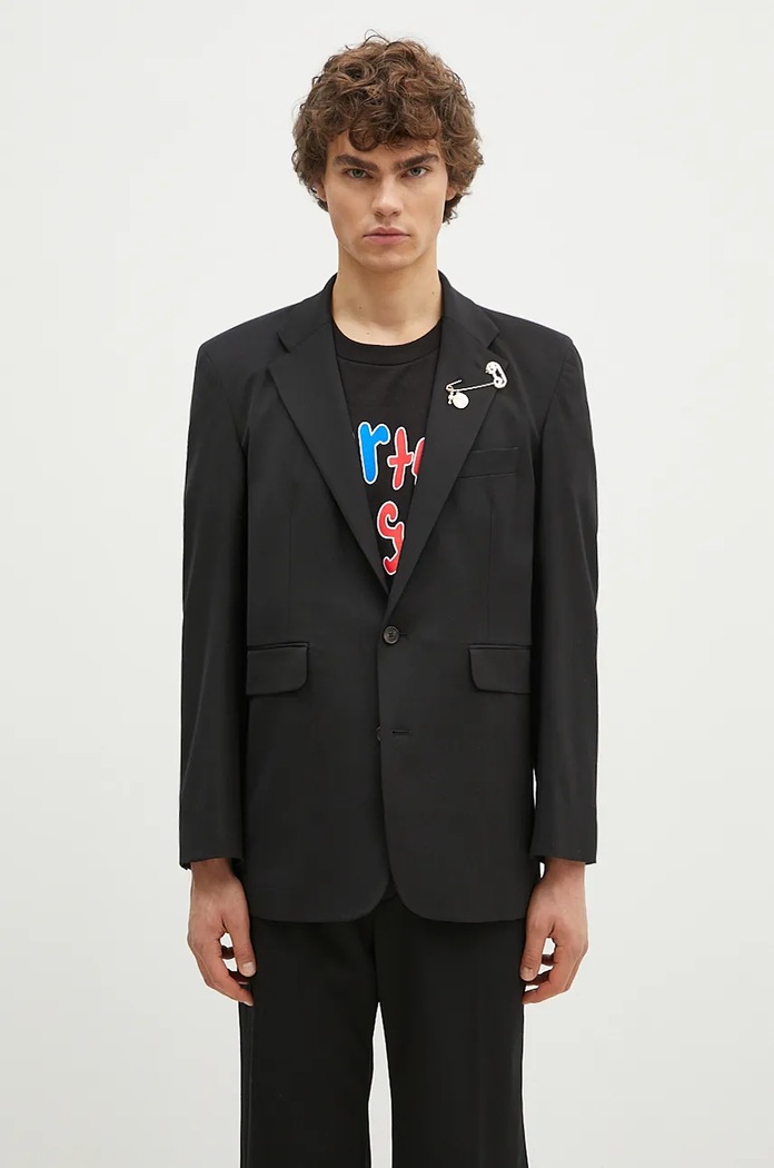 Aries wool blend blazer Single Breasted Tailored Jacket with lining black AR7010202