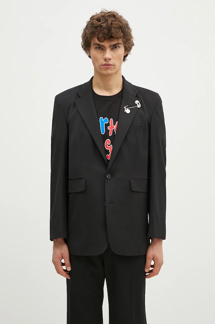 Aries wool blend blazer Single Breasted Tailored Jacket with lining black AR7010202