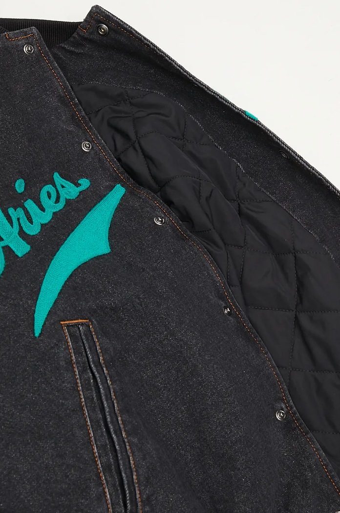 Džínová bomber bunda Aries Varsity Denim Jacket AR7030302