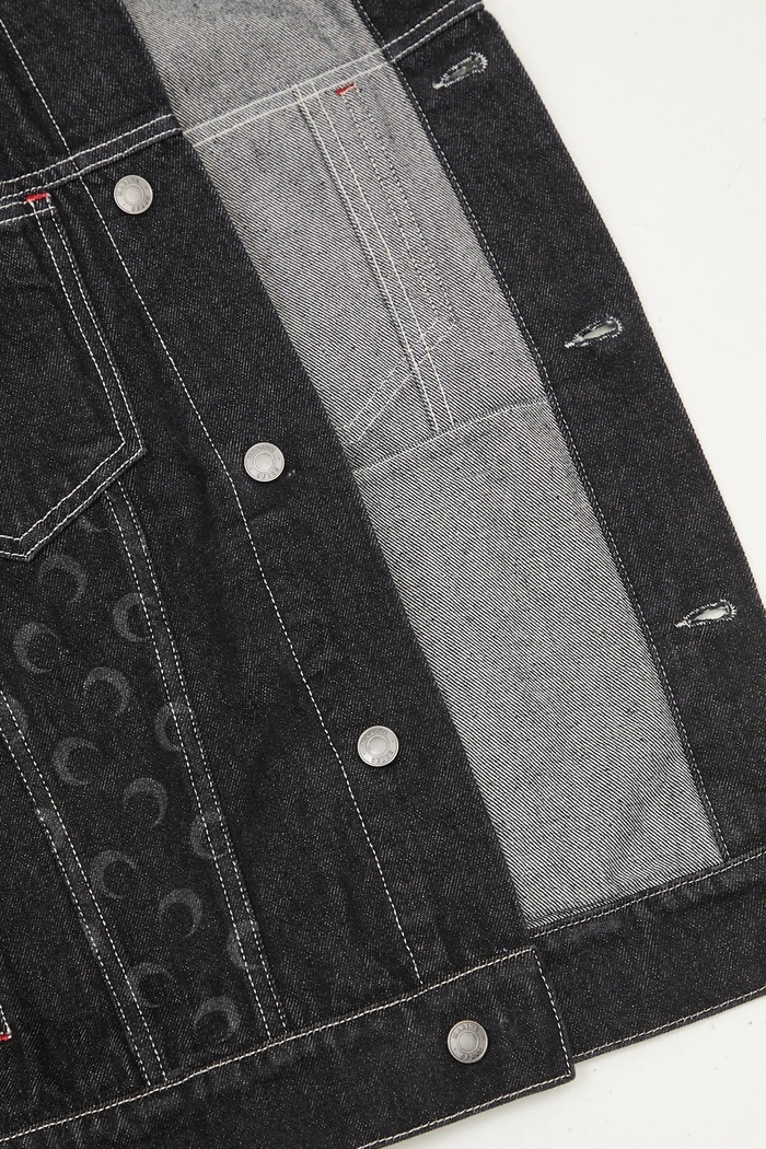Τζιν μπουφάν Marine Serre Moon Laser Denim Trucker Jacket MJA063A.RDEN0001 μαύρο