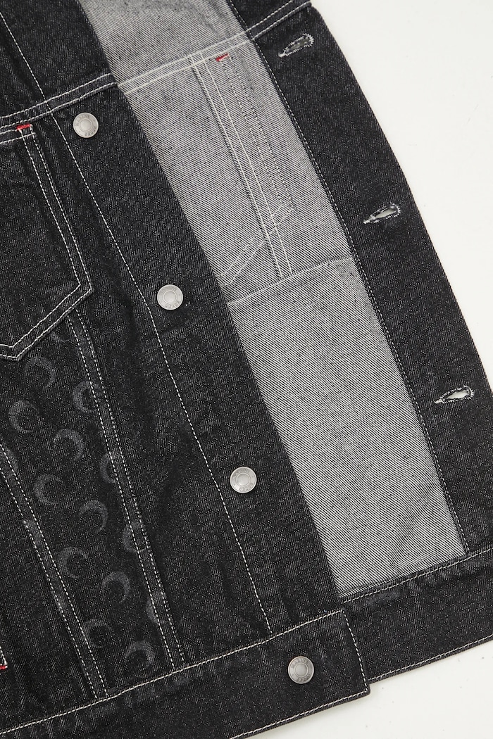 Τζιν μπουφάν Marine Serre Moon Laser Denim Trucker Jacket MJA063A.RDEN0001 μαύρο