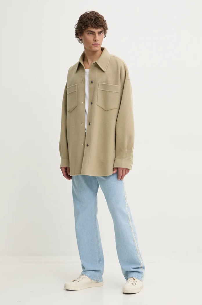 Вълнено яке Nanushka MARTIN NM24PFJK00962 бежов AW24