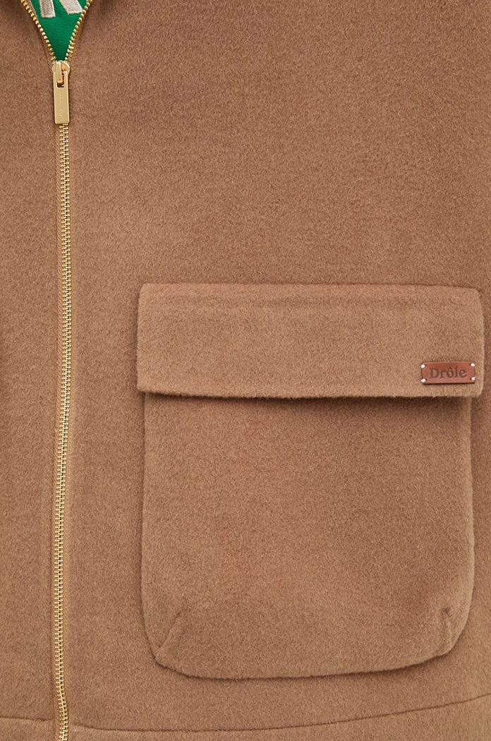 Вовняна куртка Drôle de Monsieur La Veste ‡ Capuche Laine E.JT191.WO031.CL коричневий