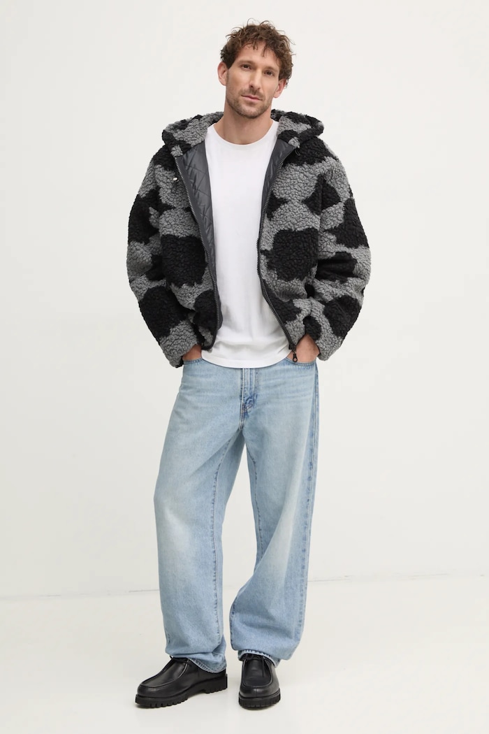 Jakna s dodatkom vune Fiorucci U01FMOJA092FL01BK01 siva AW24